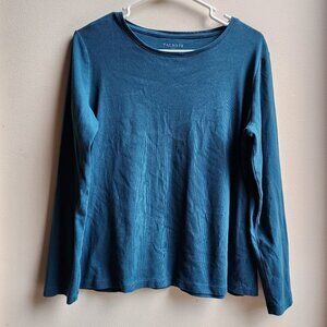 Talbots Teal Long Sleeve Scoop Neck Jersey Size Large
